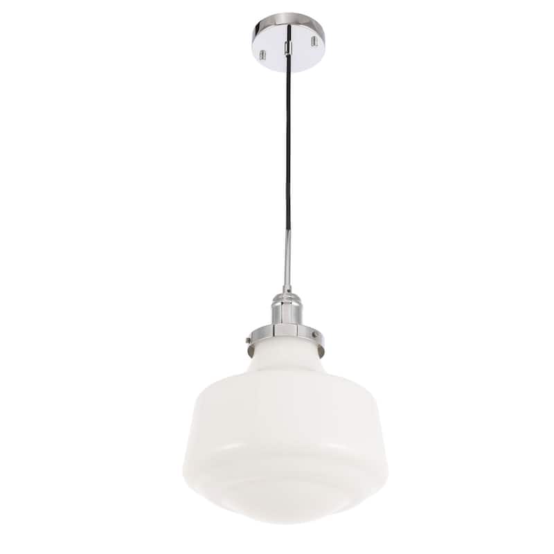 Klyli 11-inch 1-light Frosted Glass Hanging Pendant
