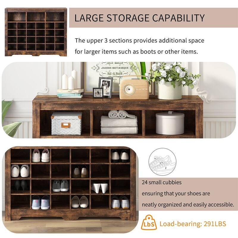 24 Pair Shoe Storage with Curved Base