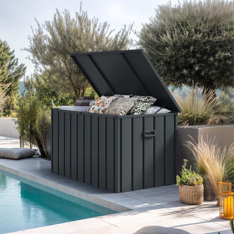PURPLE LEAF Outdoor Deck Box Waterproof Lockable Storage Box Container with Lid