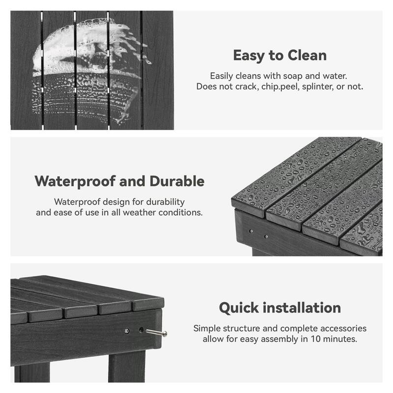 HDPE Outdoor Storage Bench Entryway Shoe Rack Patio Bench