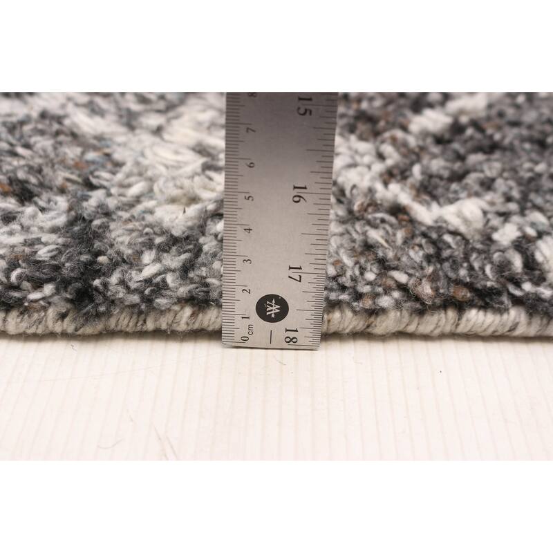 ECARPETGALLERY Hand-knotted Tangier Dark Grey Wool Rug - 5'0 x 8'2