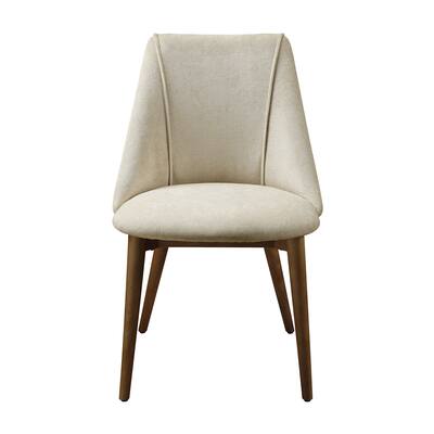 ACME Willene SIDE CHAIR (SET-2) Beige Fabric & Walnut Finish