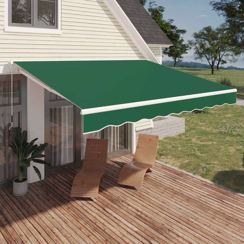 AECOJOY Manual Retractable Patio Awning Outdoor Sunshade Shelter (Cover Only)