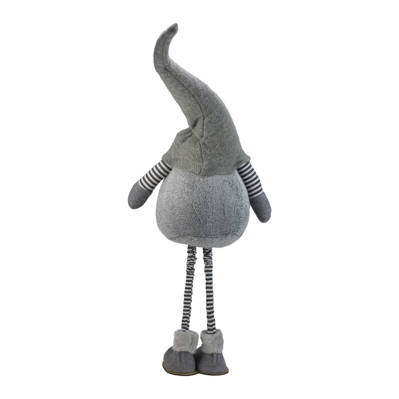 Chubby Adjustable Height Smirking Gnome - 42" - Gray and White