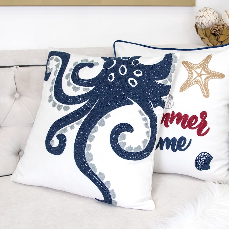 Blue Octopus Pillow