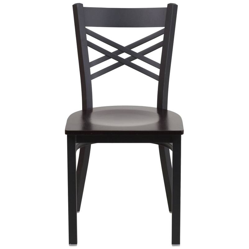 Steel X-back Restaurant Chair (Set of 2) - 16.5"W x 17"D x 32.25"H