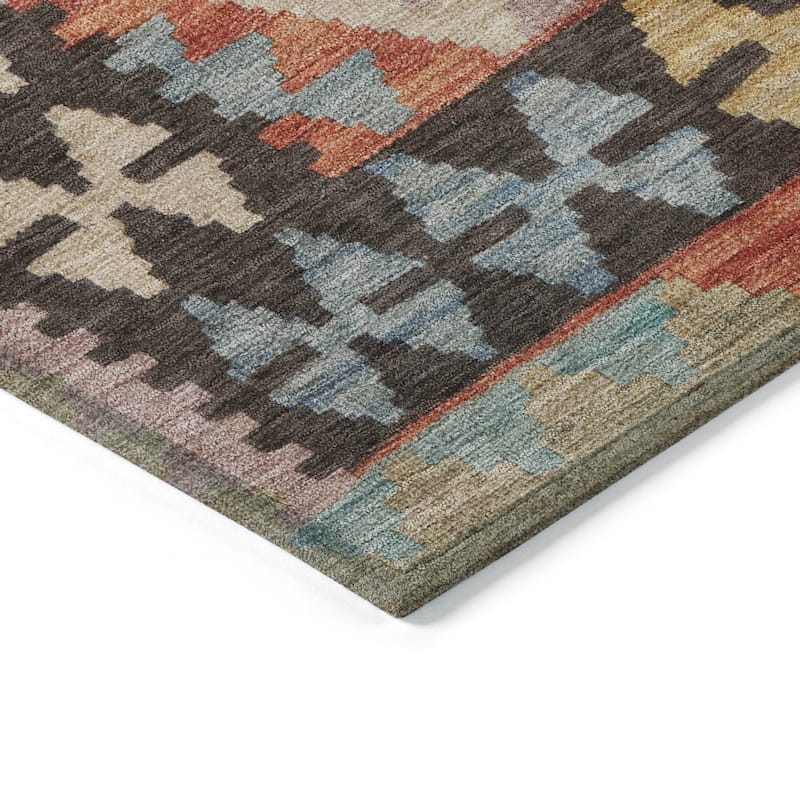 Machine Washable Indoor/ Outdoor Boho Global Chantille Rug