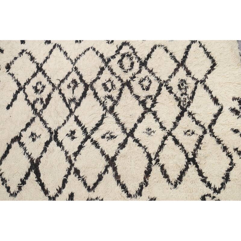 Vegetable Dye Moroccan Berber Oriental Wool Runner Rug Hand-knotted - 4'9" x 11'7"