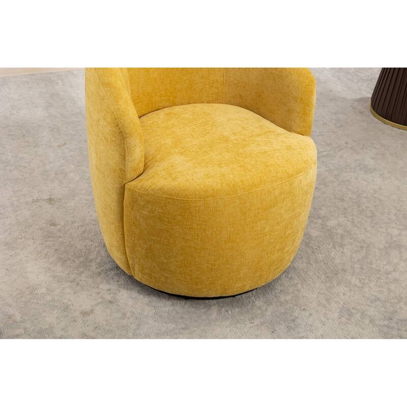 Chenille Fabric Swivel Accent Armchair Barrel Chair