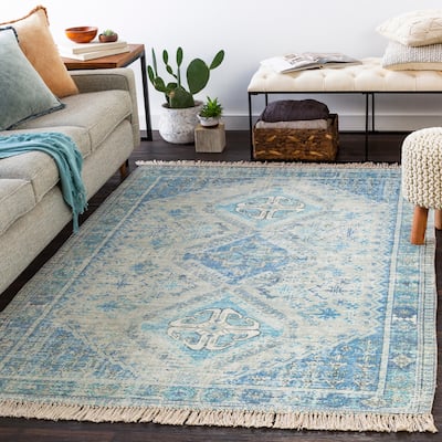 Livabliss Hermione Handmade Triple Medallion Cotton Area Rug