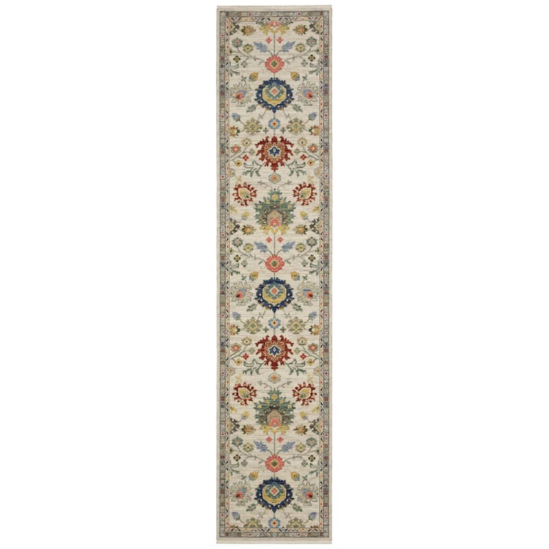 Style Haven Lawson Vintage Oriental Area Rug - 2' 6" x 12' - Ivory/ Multi