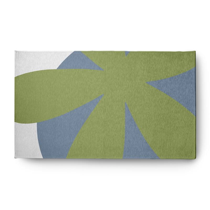 Bold Flower Modern & Contemporary Chenille Area Rug - Apple Green - 3' x 5'