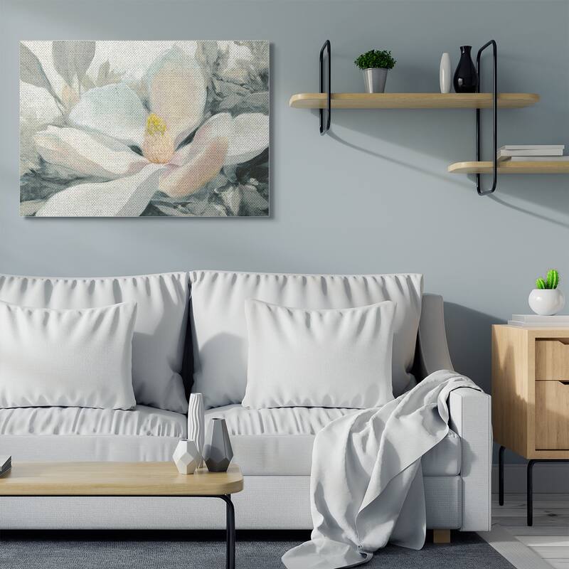 Stupell Beautiful Large Flower Grey Green Painting,16x20, Proudly Made in USA - Multi-Color