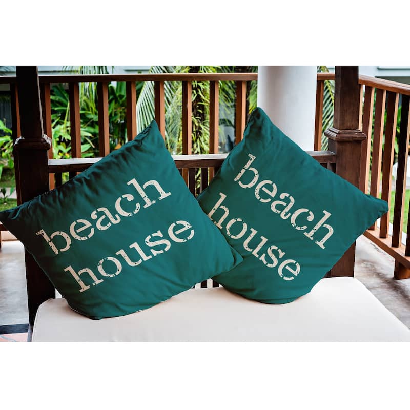Beach House Nautical Indoor/Outdoor Throw Pillow