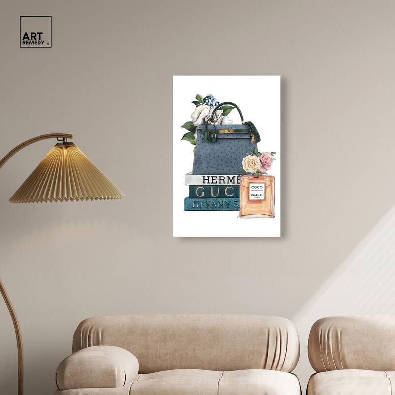 Books and Coco Orange Canvas by Art Remedy, Gallery Wrapped