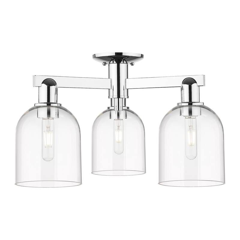 Innovations Lighting 716-3F-12-23 Bella Semi-Flush Bella 3 Light 23" - Polished Chrome / Clear