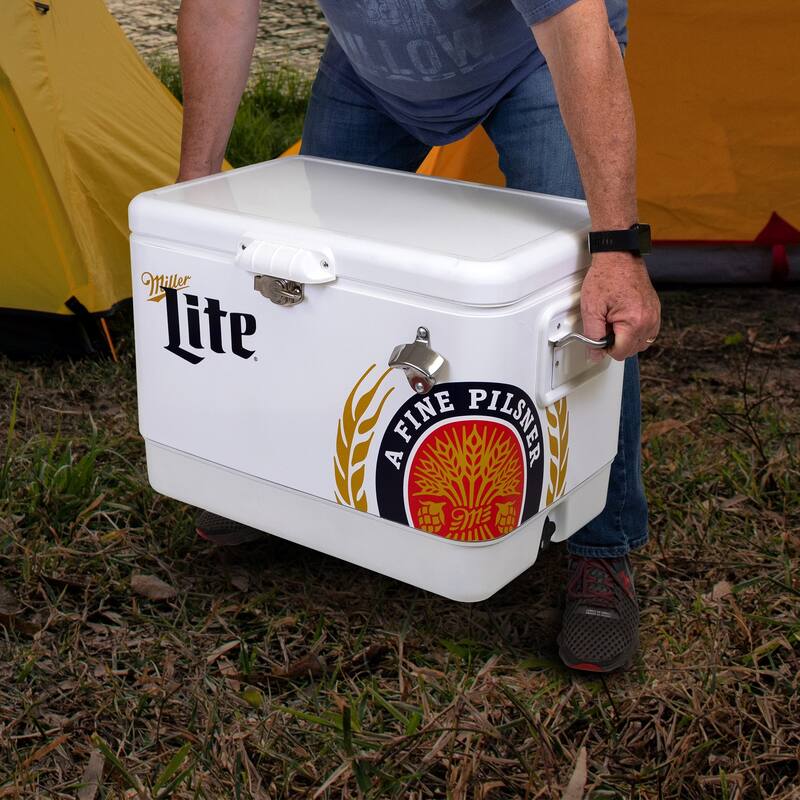 Miller Lite Ice Chest Cooler with Bottle Opener, 51L (54 qt)