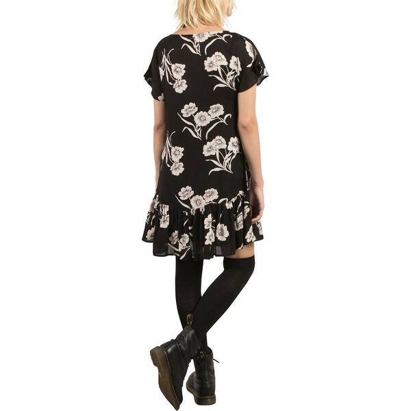 Shop Volcom Womens Juniors Slip In Slide Flounce Dress Floral