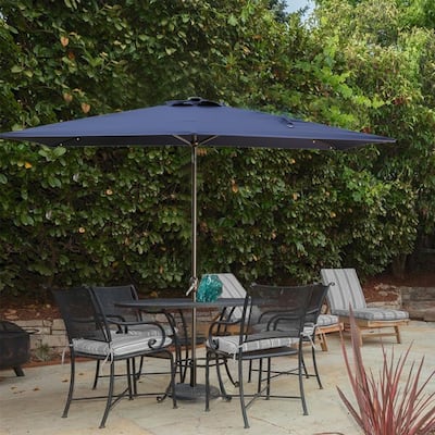 10 ft.LED Aluminum Rectanglar Market Patio Umbrella