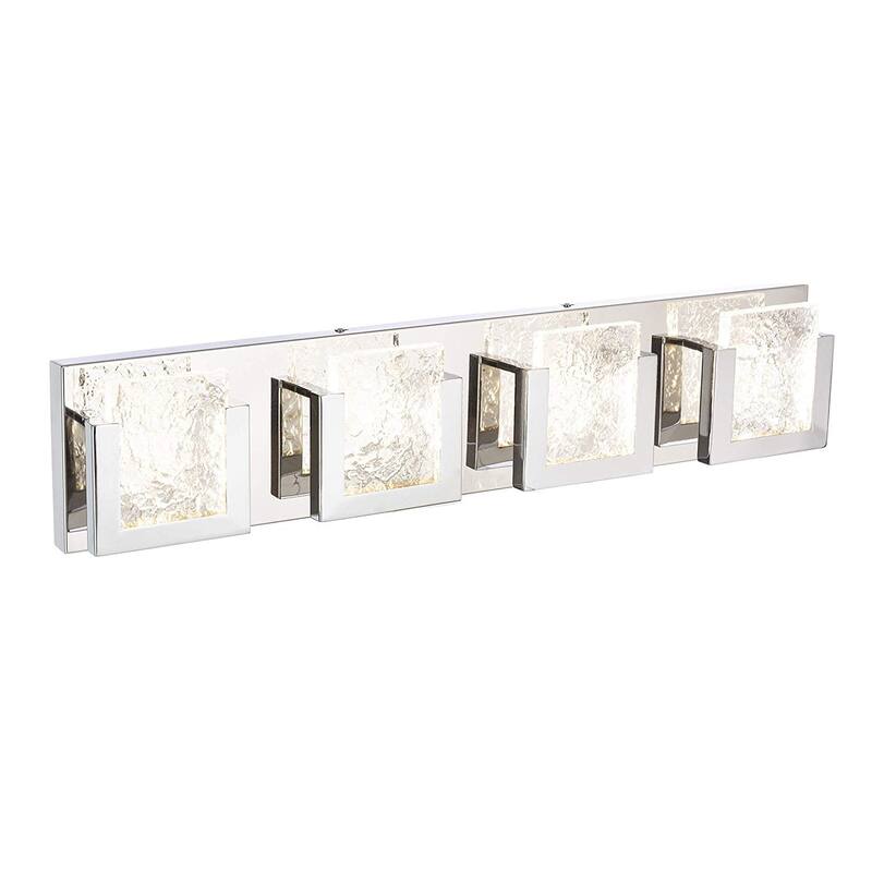 Dyconn Faucet Castle 4-light Frozen Ice Block Bathroom Vanity Light