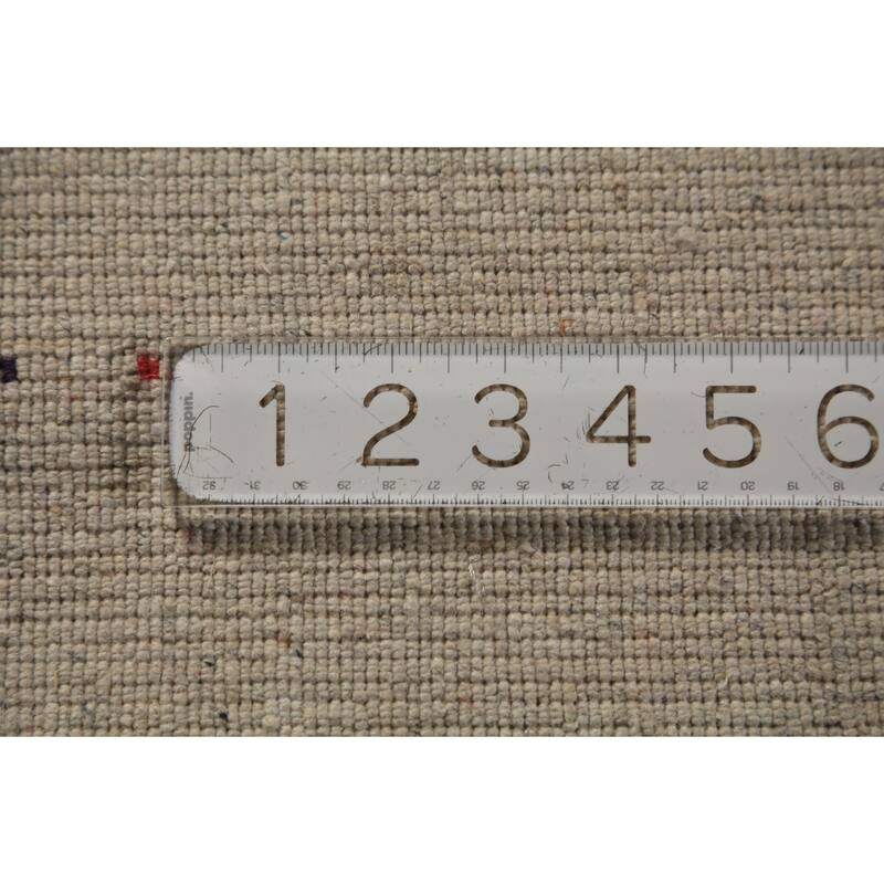 Ltribal Beige Gabbeh Oriental Area Rug Handmade Wool Carpet - 5'10" x 7'8"