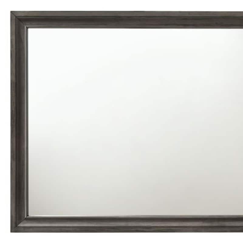 HomeRoots 36" Gray Wood Framed Mounted Dresser Mirror - 47' X '36' X '1