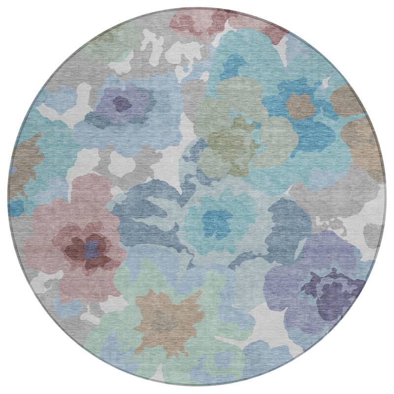 Machine Washable Indoor/ Outdoor Floral Bonnet Chantille Rug