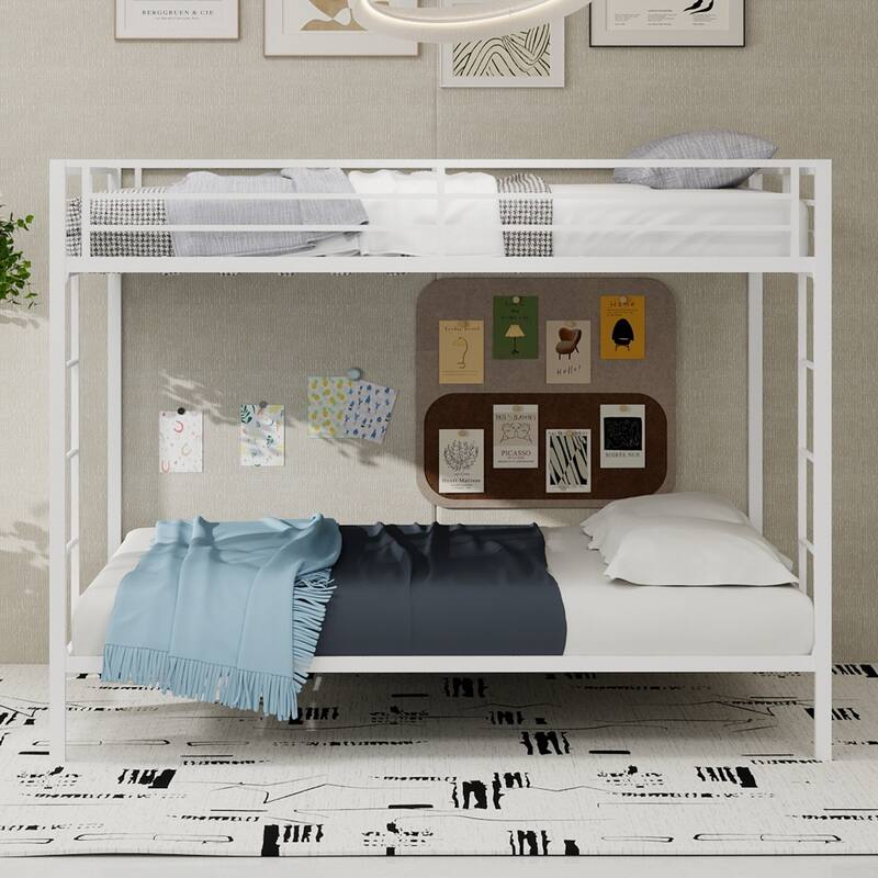 Multi-Functional Metal Bunk Bed, No Box Spring Needed, Bunk Bed Frame for Aldults Dorm Bedroom Guest Room