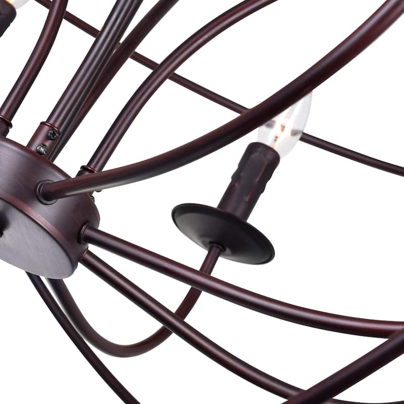 Arza 9 Light Up Chandelier With Brown Finish