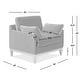 preview thumbnail 3 of 23, Pasadena 36" Wide Modern Farmhouse Velvet Accent Arm Chair