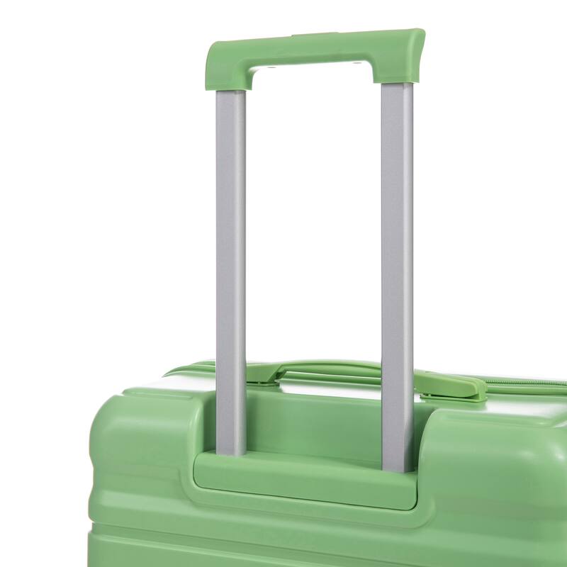 3-Piece, Modern Luggage Sets with Push-Button Telescopic Handle and Combination Lock, for Boarding Travel, Green