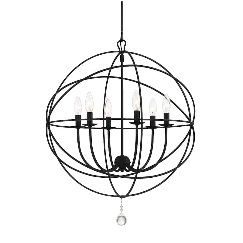 Crystorama Lighting Group Solaris 6 Light 28-1/2" Wide Cage Chandelier - Black