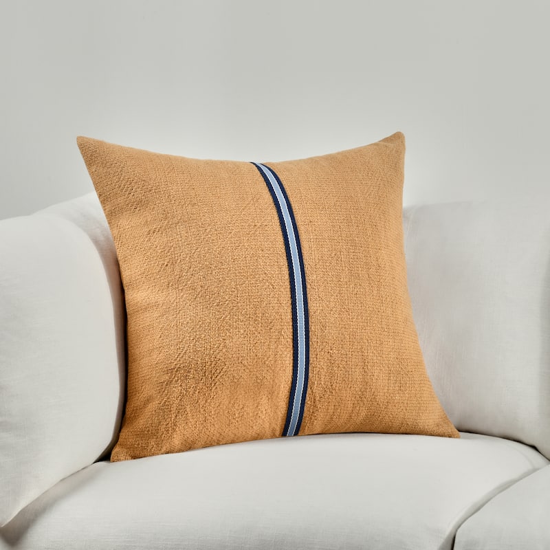 Villa by Classic Home Edwin 22" Chestnut Brown Linen Blend Throw Pillow