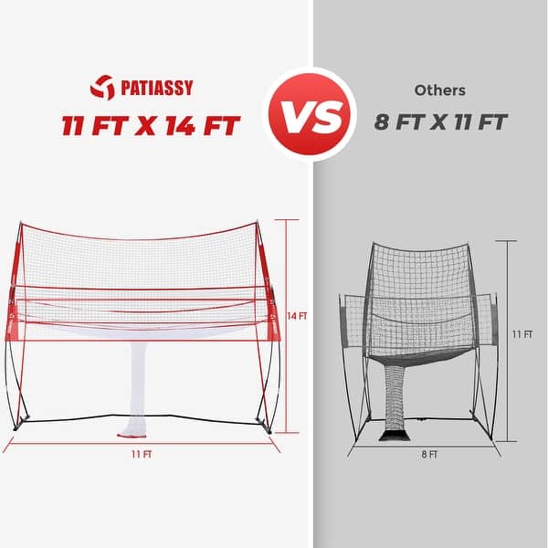 dimension image slide 0 of 2, Professional Volleyball Training Equipment Net for Indoor and Outdoor - 14x11ft