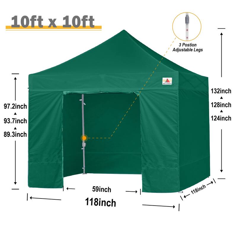 ABCCANOPY Commercial Instant Shade Metal Pop-Up Canopy - 10ftx10ft