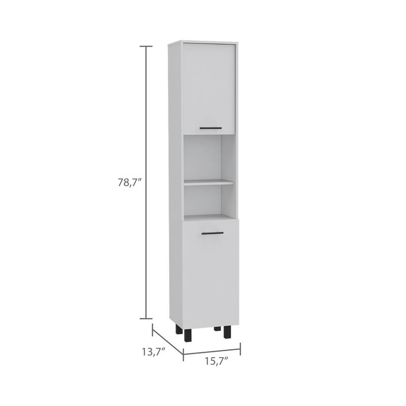 Food Storage Room with Four Legs, Three Internal Shelves, Two Racks, and Two Cabinets