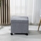 preview thumbnail 62 of 149, Adeco Square Storage Ottoman 17 inch Footstool