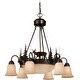 preview thumbnail 1 of 7, Vaxcel Lighting Bryce 9 Light 28-1/2" Wide Chandelier with Elk Accents Burnished Bronze