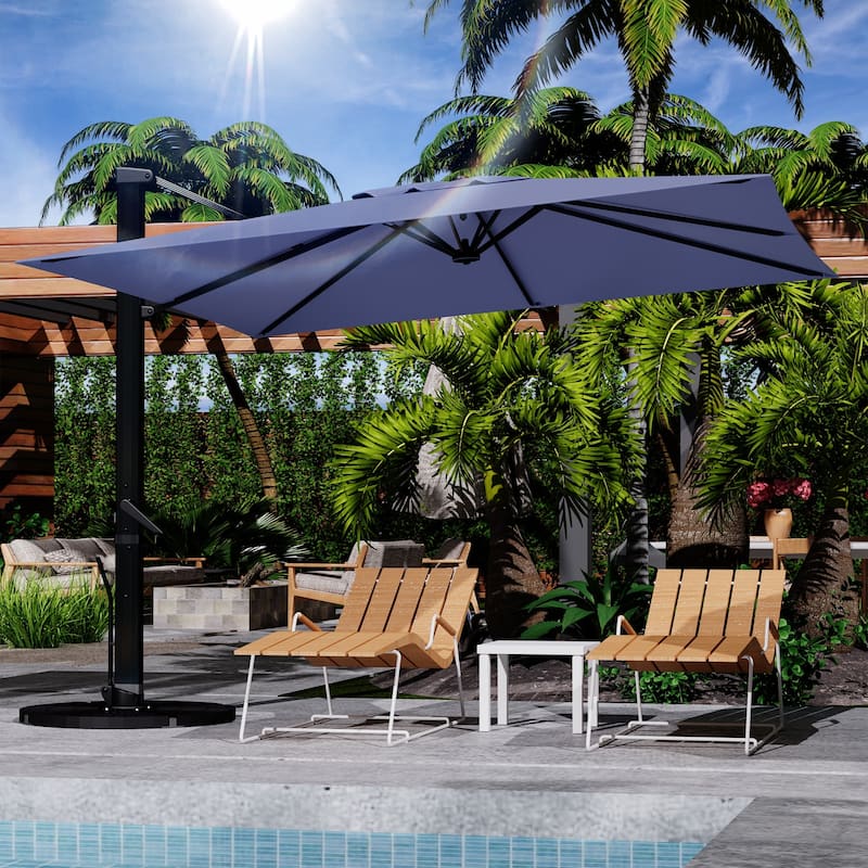EROMMY Patio Umbrella: Your Ultimate Outdoor Companion for Activities Under the Sun! - 10'x10' Blue