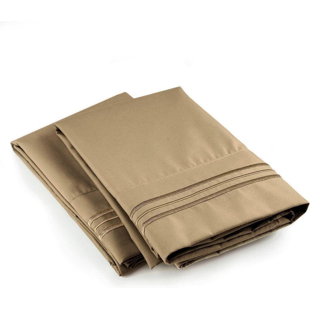 CGK Linens Double Brushed Microfiber Pillowcase Set Ultra Soft (Set of 2)