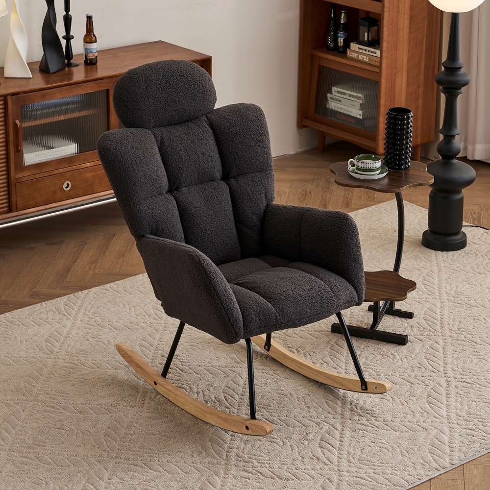 Teddy Fabric Upholstered Accent Armchair Chair Rocking Chair