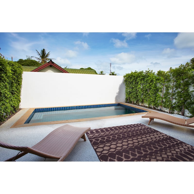 Contemporary Transitional Geometric Textured High-Low Cut & Loop Rectangle Throw Rug - 2x 3