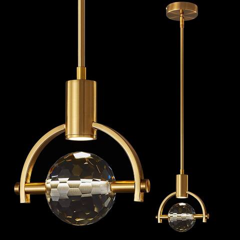 Modern gold brushed brass finish pendant lighting kitchen island LED crystal chandeliers kitchen hanging lighting