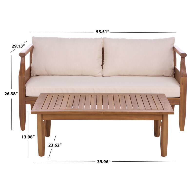 SAFAVIEH Outdoor Living Alta Bench and Table - 56"W x 29"D x 26"H