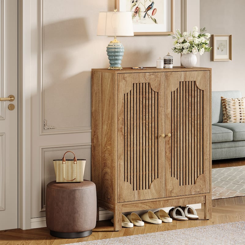 6-Tier Shoe Cabinet with Doors and Adjustable Shelves for Entryway
