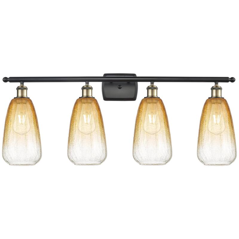 Innovations Lighting Endless Possibilities Ballston - Brookhaven Almond - 4 Light 36" Bath Vanity Light - Black Antique Brass/Amber