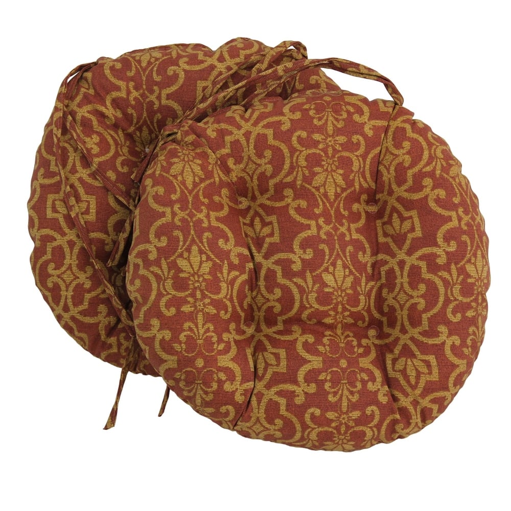 16-inch Round Tufted Indoor/Outdoor Chair Cushions (Set of 2) - 16"