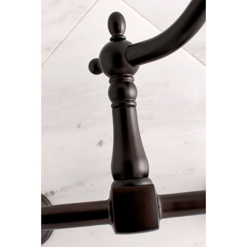 Kingston Brass Heritage 1.8 GPM Wall Mounted Bridge Kitchen Faucet