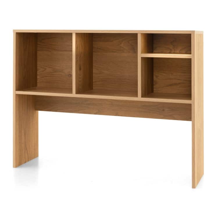 Computer Desktop Bookcase with 4 Cubbies and Open Back Compartment - 37" x 10" x 29"