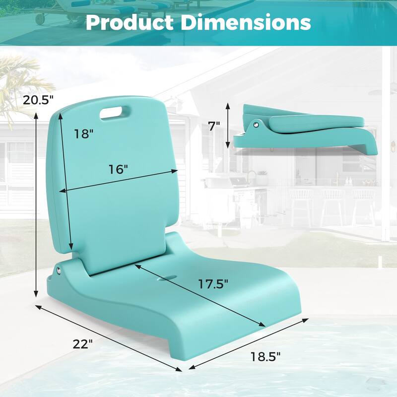 Gymax 2PCS Poolside Chairs for Edge of Pool Foldable Outdoor Pool